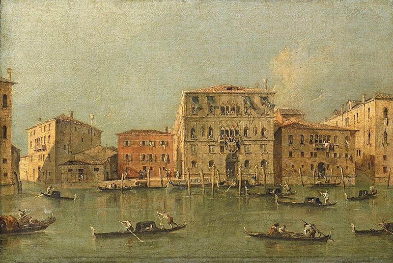 Francesco Guardi View of the Palazzo Loredan dell'Ambasciatore on the Grand Canal, Venice, oil painting image